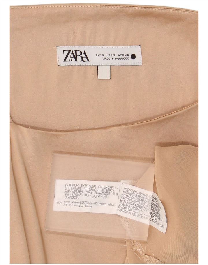 Top camis pentru femei Zara UK 10 Small Beige Viscose