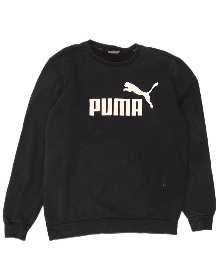 Hanorac grafic pentru bărbați Puma Pulover mediu din bumbac bleumarin