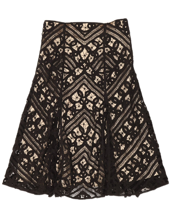 Fusta în formă de A pentru femei Coast UK 10 Small W26 Bumbac geometric negru