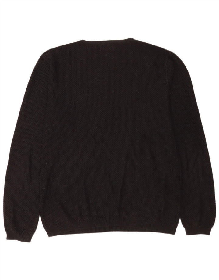 Pulover pentru bărbați Zara, cu gât crew, mare, negru