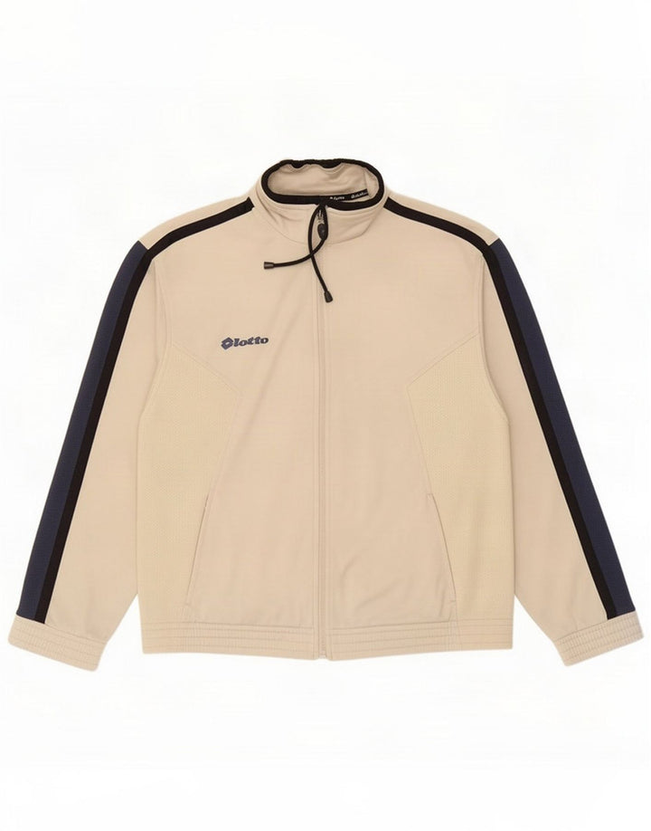 Lotto Mens Trening Top Jacket Medium Bej Colorblock Poliester
