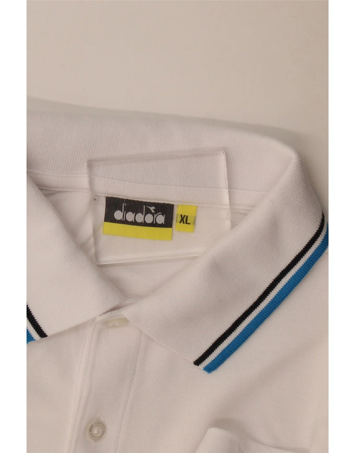 Tricou polo cu mânecă lungă pentru bărbați Diadora XL alb