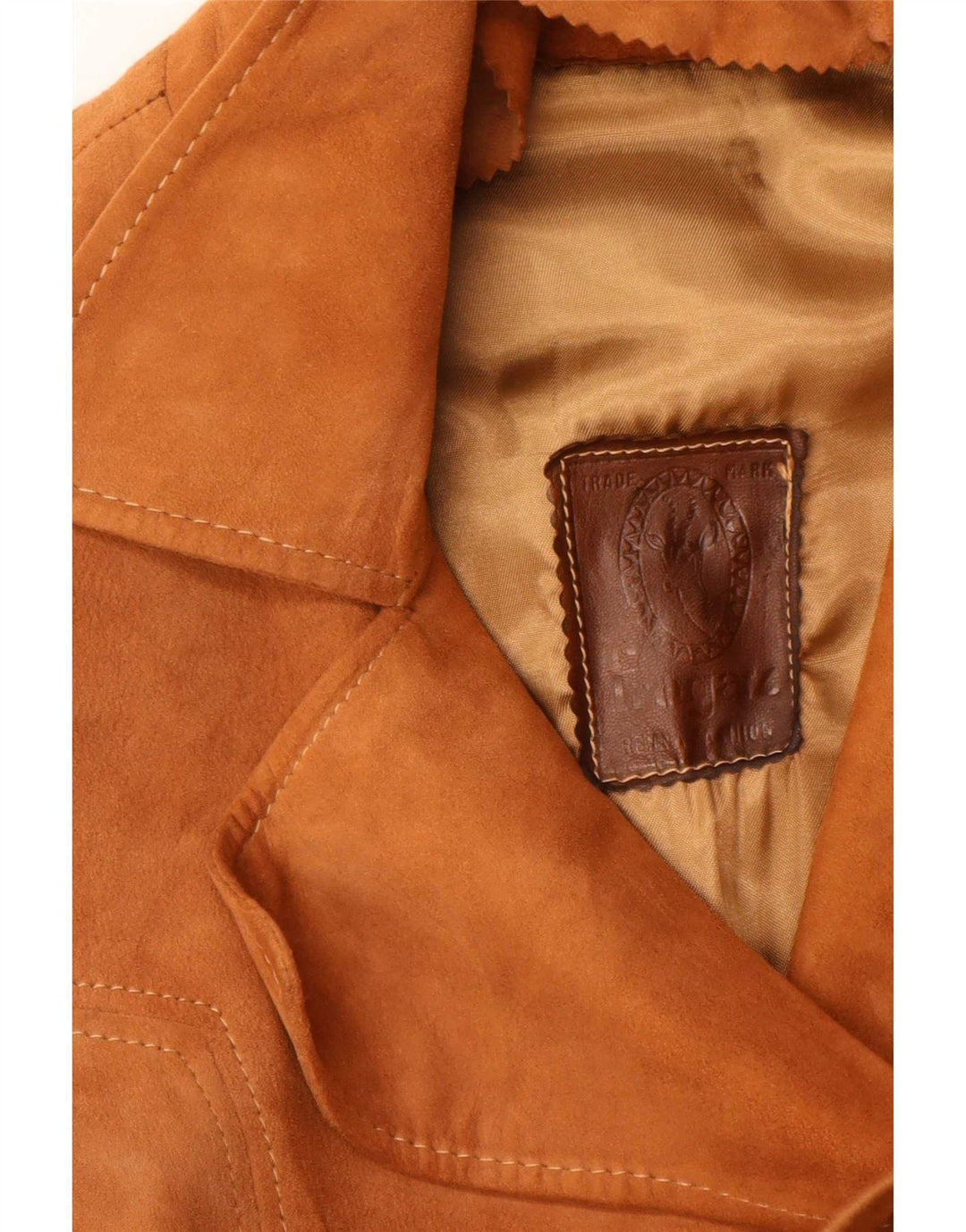 Jachetă de piele de căprioară dublu pentru femei Vintage IT 48 XL Bej