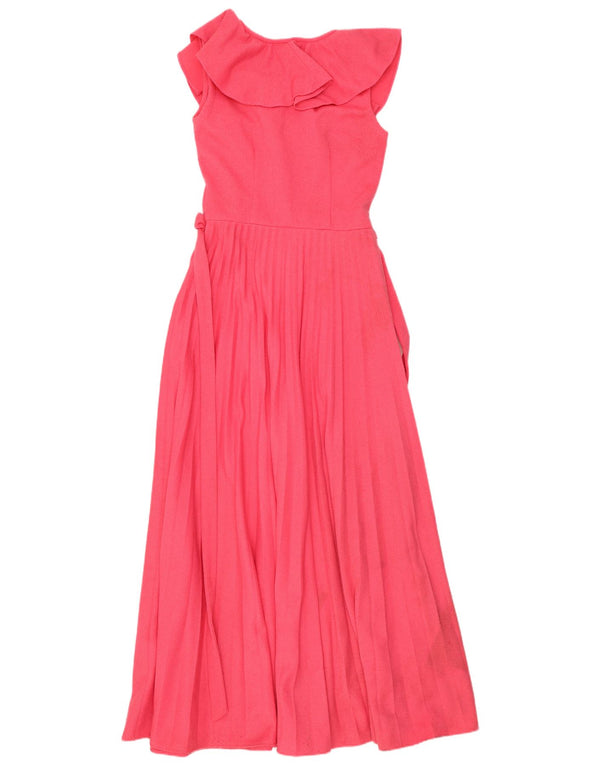 Rochie maxi fără mâneci vintage pentru femei UK 12 Roz mediu