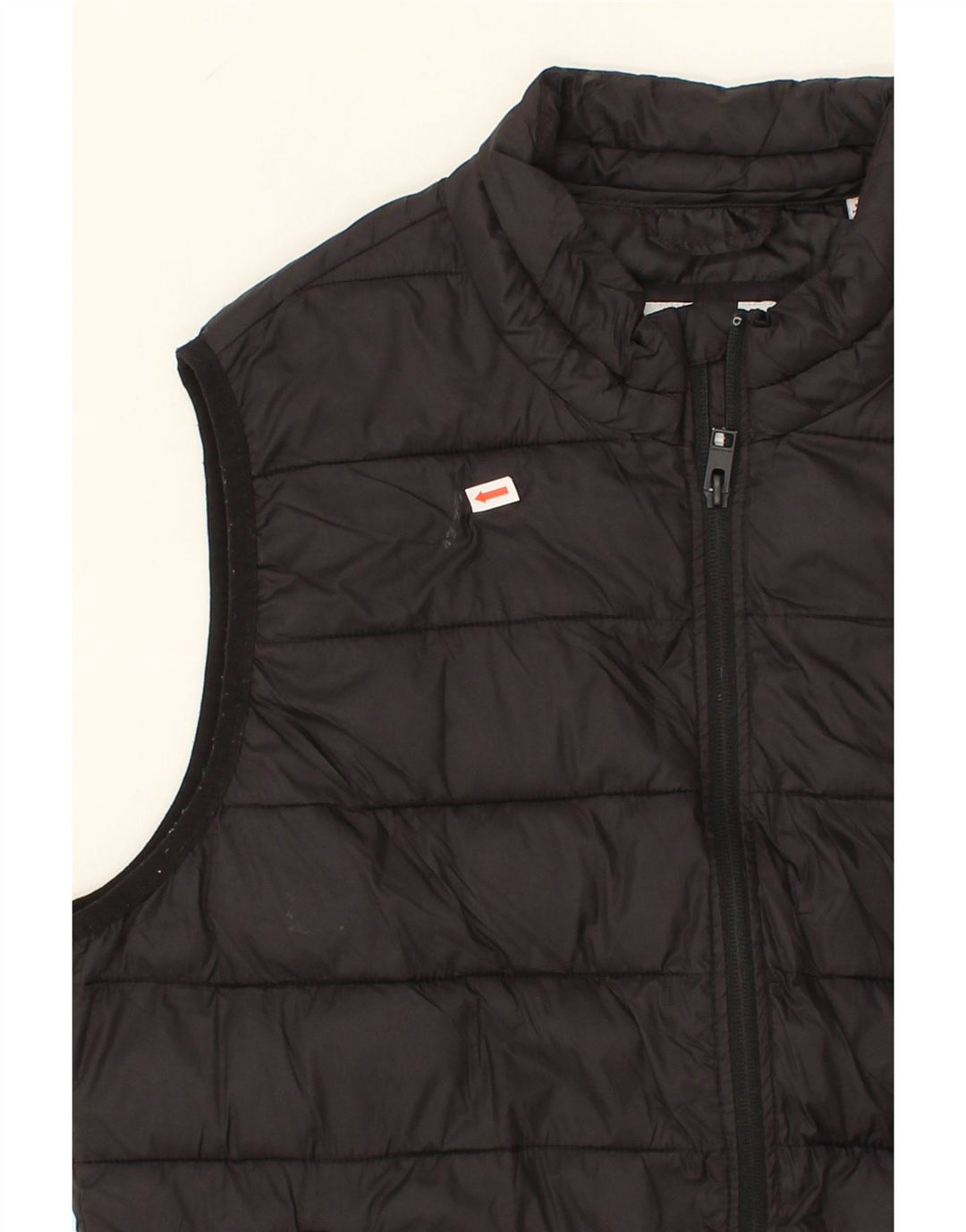 JACK & JONES Mens Padded Gilet UK 38 Medium Black Vintage Jack & Jones and Second-Hand Jack & Jones from Messina Hembry 