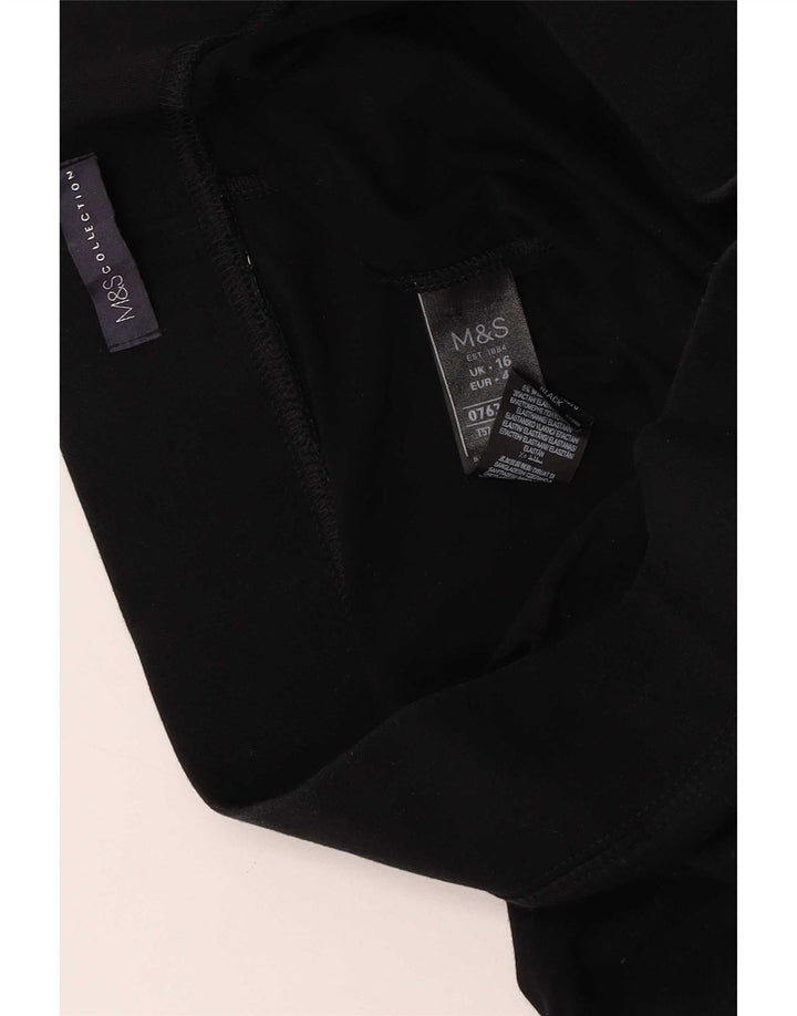 Leggings Capri pentru femei Marks & Spencer UK 16, mare, negru, bumbac
