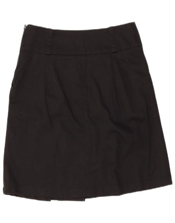 Calvin Klein Womens Midi Skirt UK 8 Small W26 Black Cotton