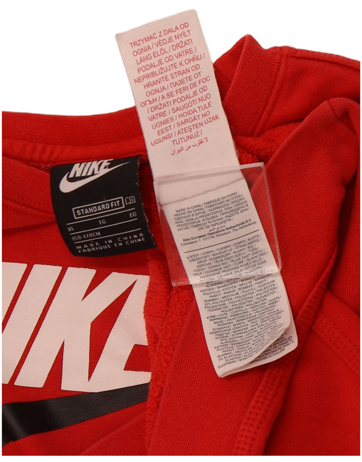 Pulover grafic pentru băieți NIKE 13-14 ani XL bumbac roșu