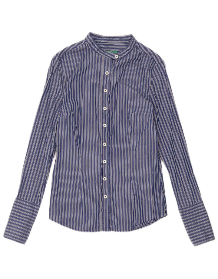 Cămașă Benetton pentru femei UK 10 Mic bleumarin cu dungi