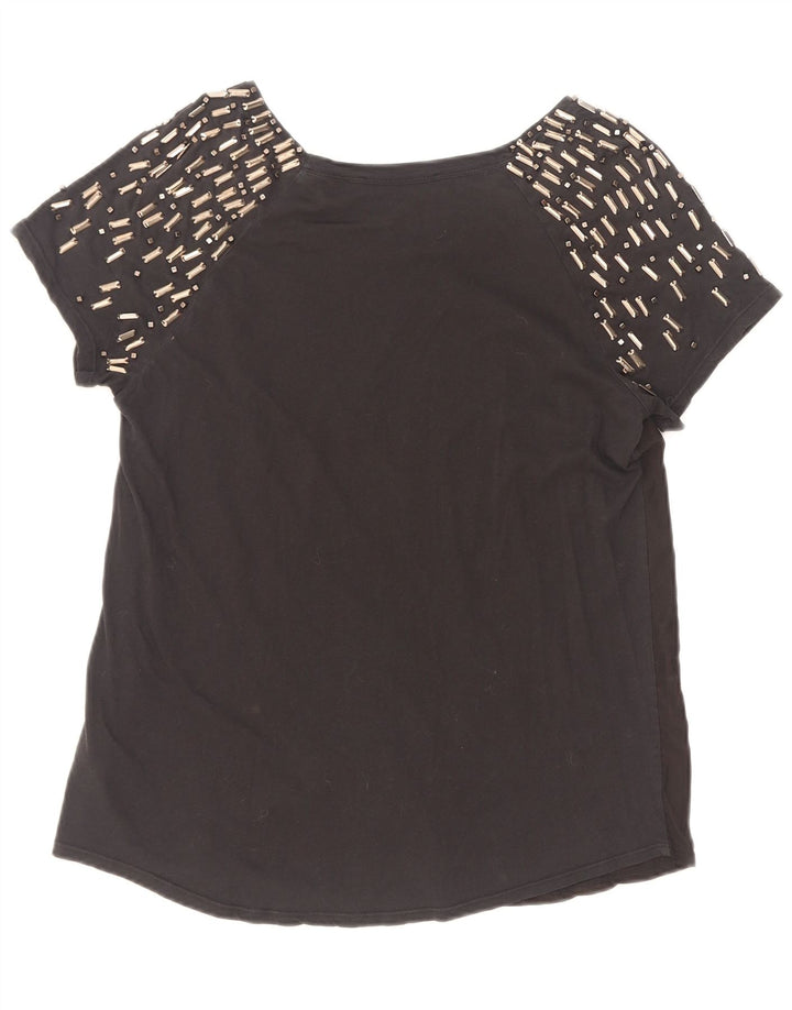 Tricou de weekend pentru femei Max Mara Top UK 12 Medium Black Bumbac