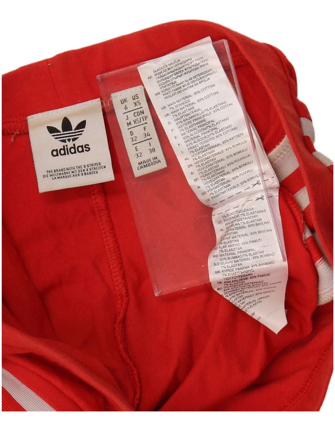 Leggings pentru femei ADIDAS UK 6 XS bumbac roșu