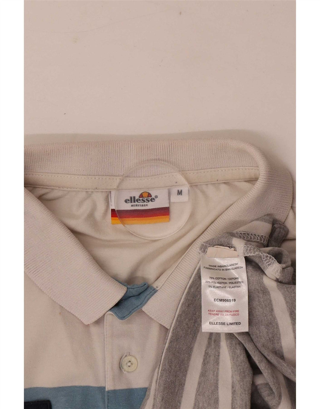 Tricou polo pentru bărbați Ellesse Heritage, bumbac cu dungi medii, multicolore