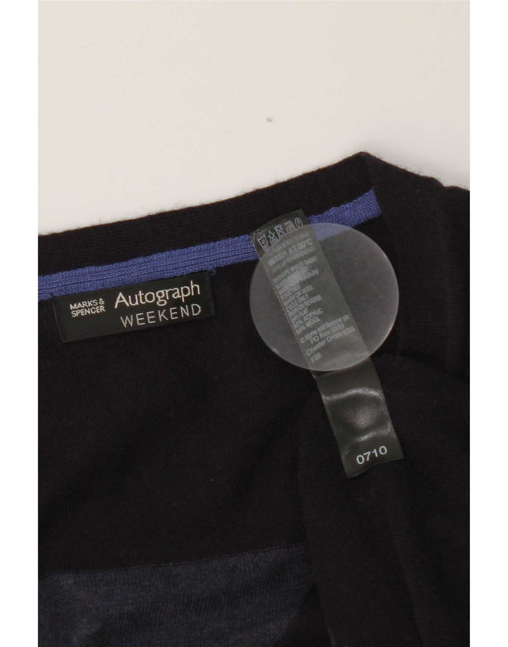 Pulover cardigan pentru femei Marks & Spencer UK 14 Medium bleumarin cu dungi