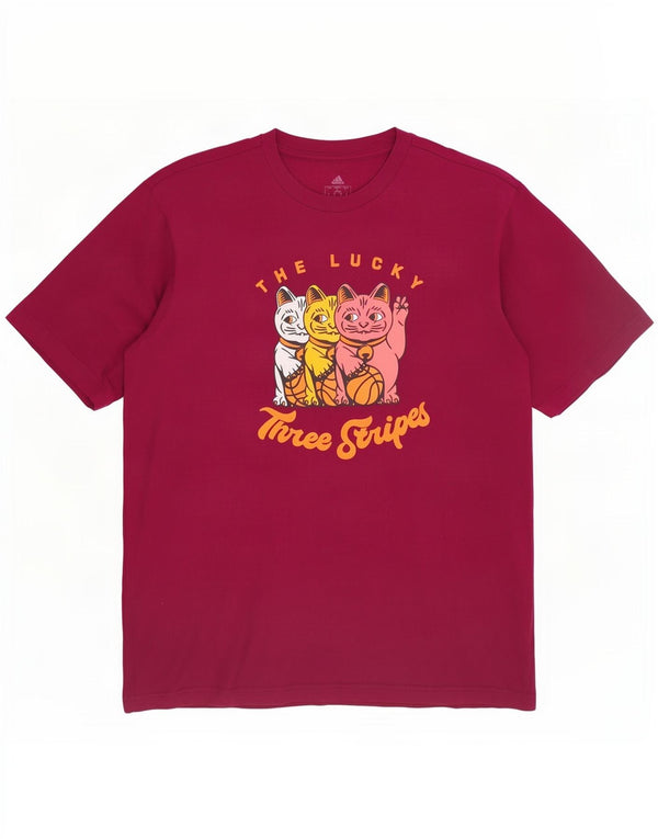 Tricou grafic pentru bărbați Adidas Top Medium Burgundy Bumbac