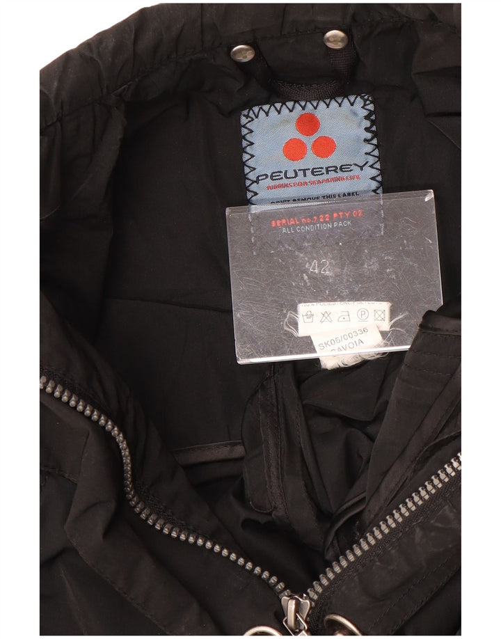PEUTEREY Womens Military Jacket IT 42 Medium Black Polyester