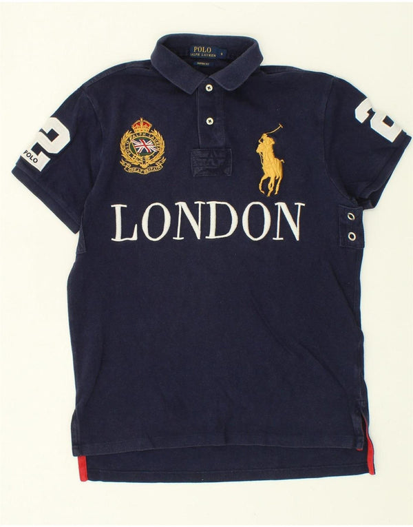 POLO RALPH LAUREN Tricou polo cu grafic rugby personalizat pentru bărbați, mic, bleumarin