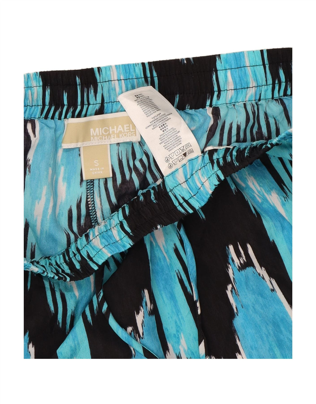 MICHAEL KORS Womens Sport Shorts UK 8 Small  Blue Ikat Polyester