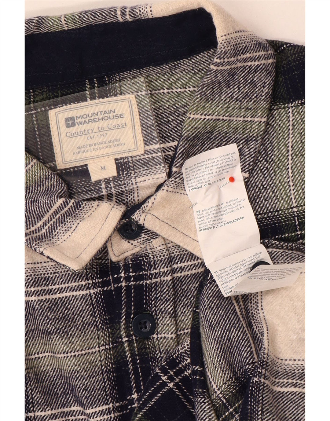 Cămașă de flanel pentru bărbați Mountain Warehouse, bumbac cu carouri, multicoloră, medie