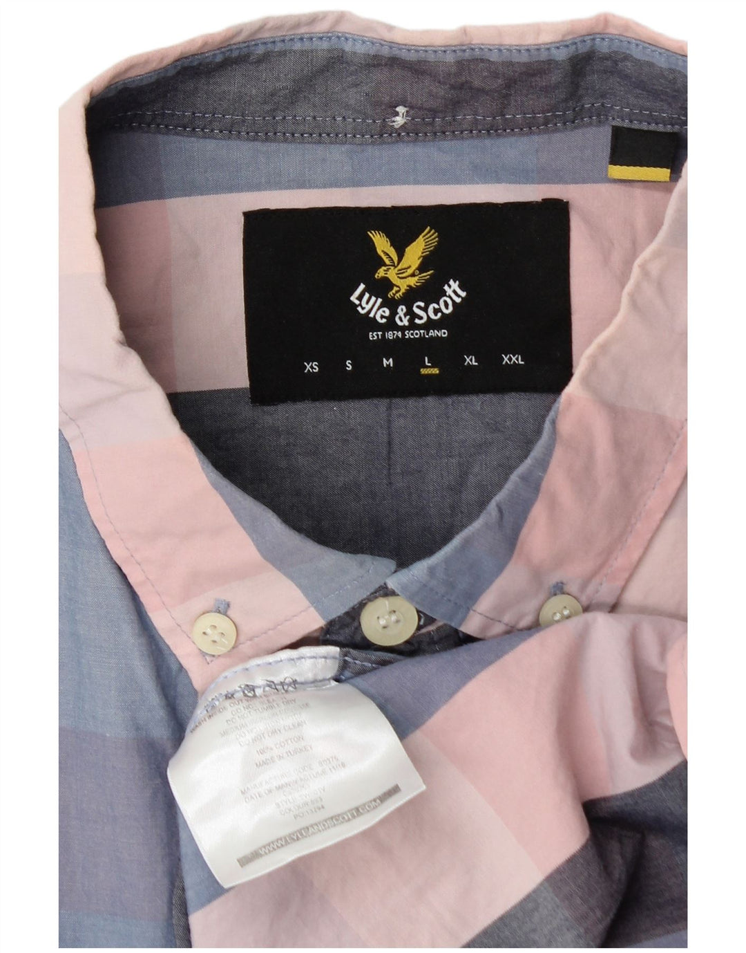Cămașă cu mânecă scurtă pentru bărbați Lyle & Scott, bumbac cu carouri multicolore