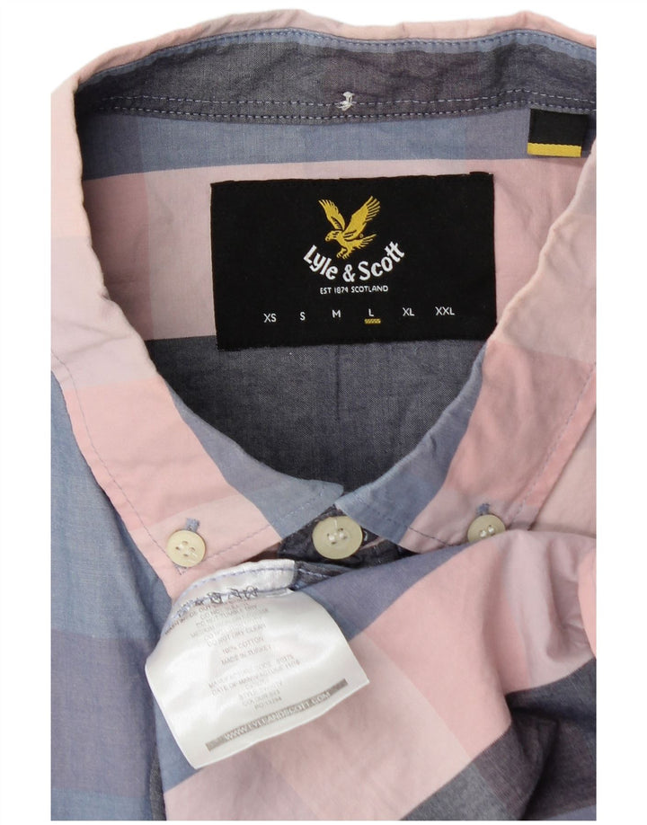 Cămașă cu mânecă scurtă pentru bărbați Lyle & Scott, bumbac cu carouri multicolore