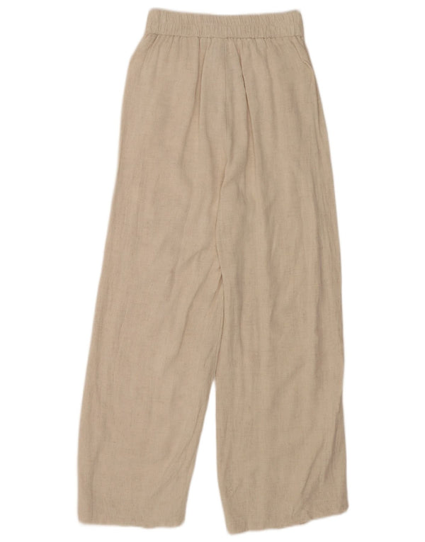 Pantaloni casual de damă Stradivarius cu talie înaltă și picioare largi XS W24 L24 Bej