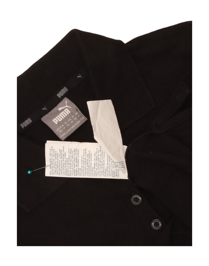 Tricou polo Puma pentru femei UK 8, bumbac negru mic