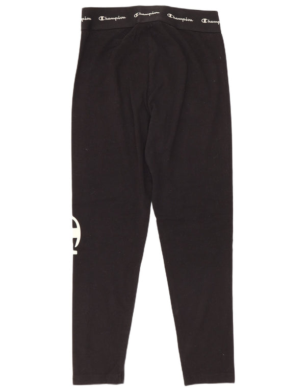 Leggings grafic Champion pentru femei UK 12, bumbac mediu negru