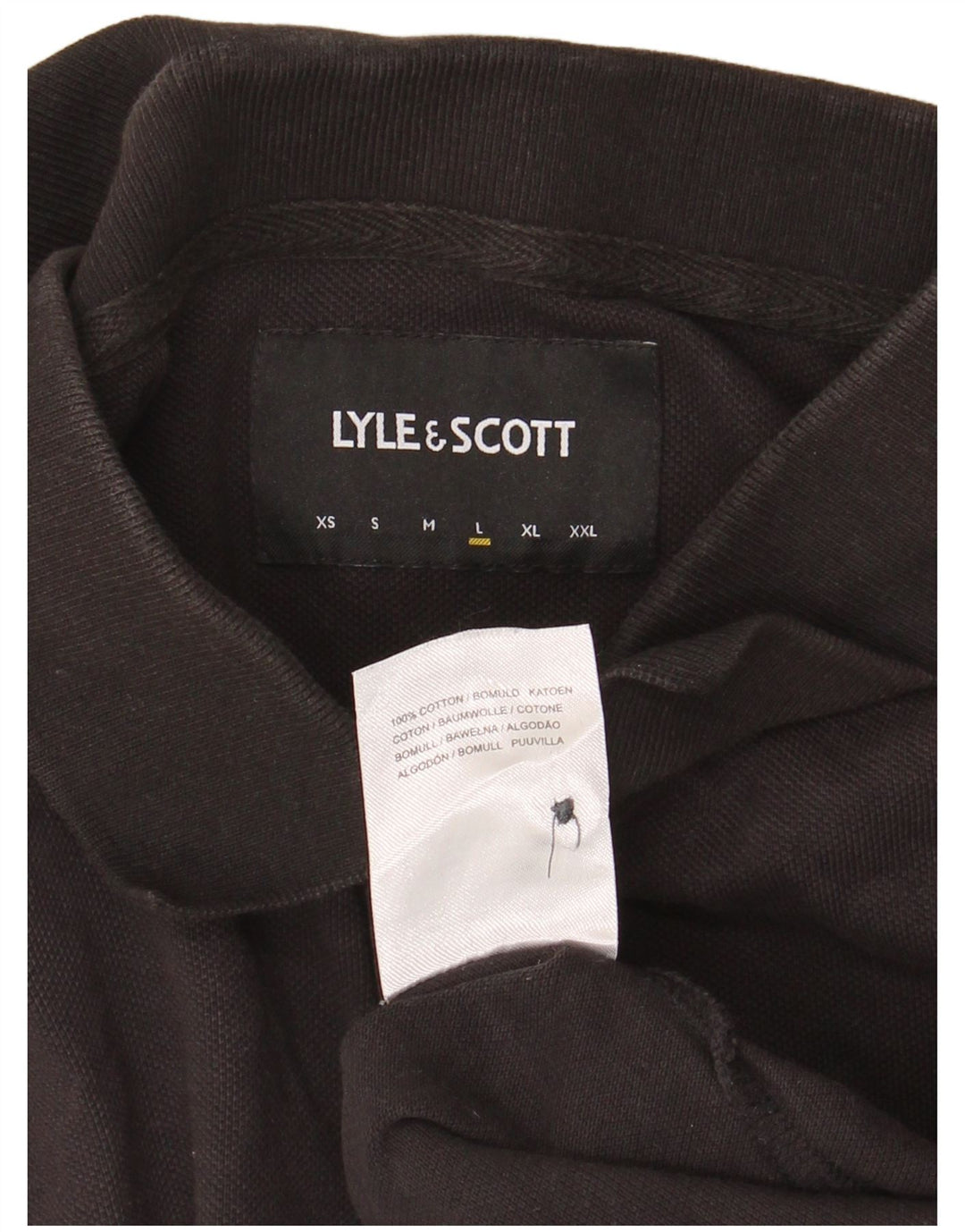 Tricou polo pentru bărbați Lyle & Scott, bumbac negru mare