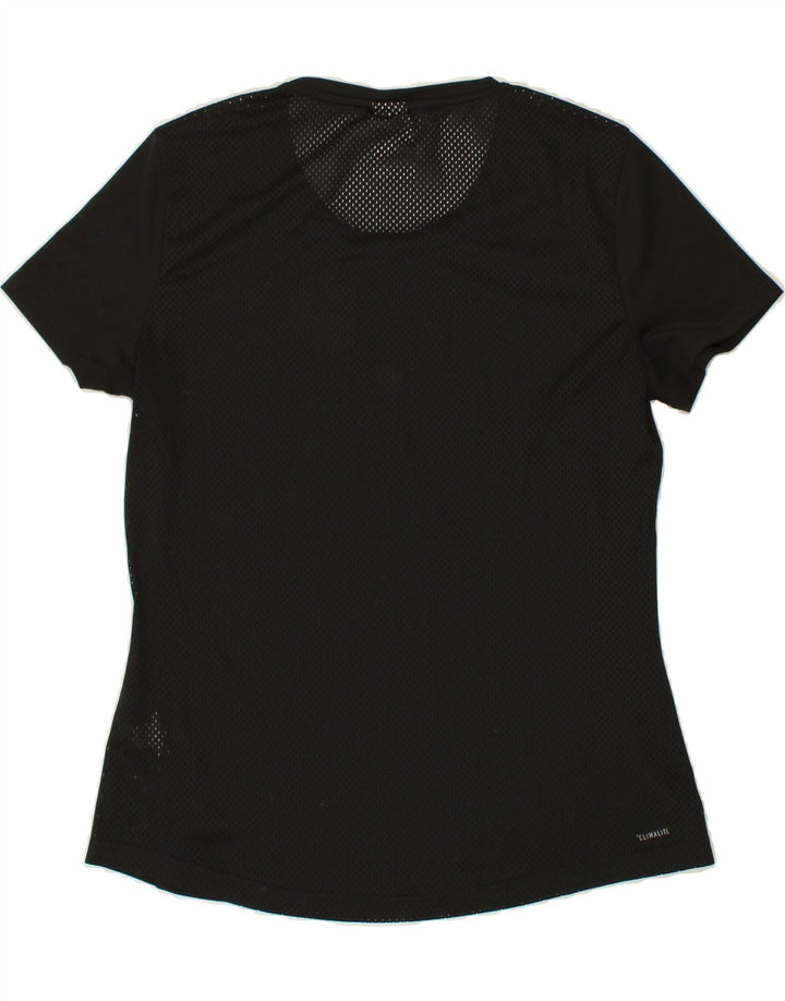 ADIDAS Womens Graphic T-Shirt Top UK 12 Medium Black Polyester Vintage Adidas and Second-Hand Adidas from Messina Hembry 