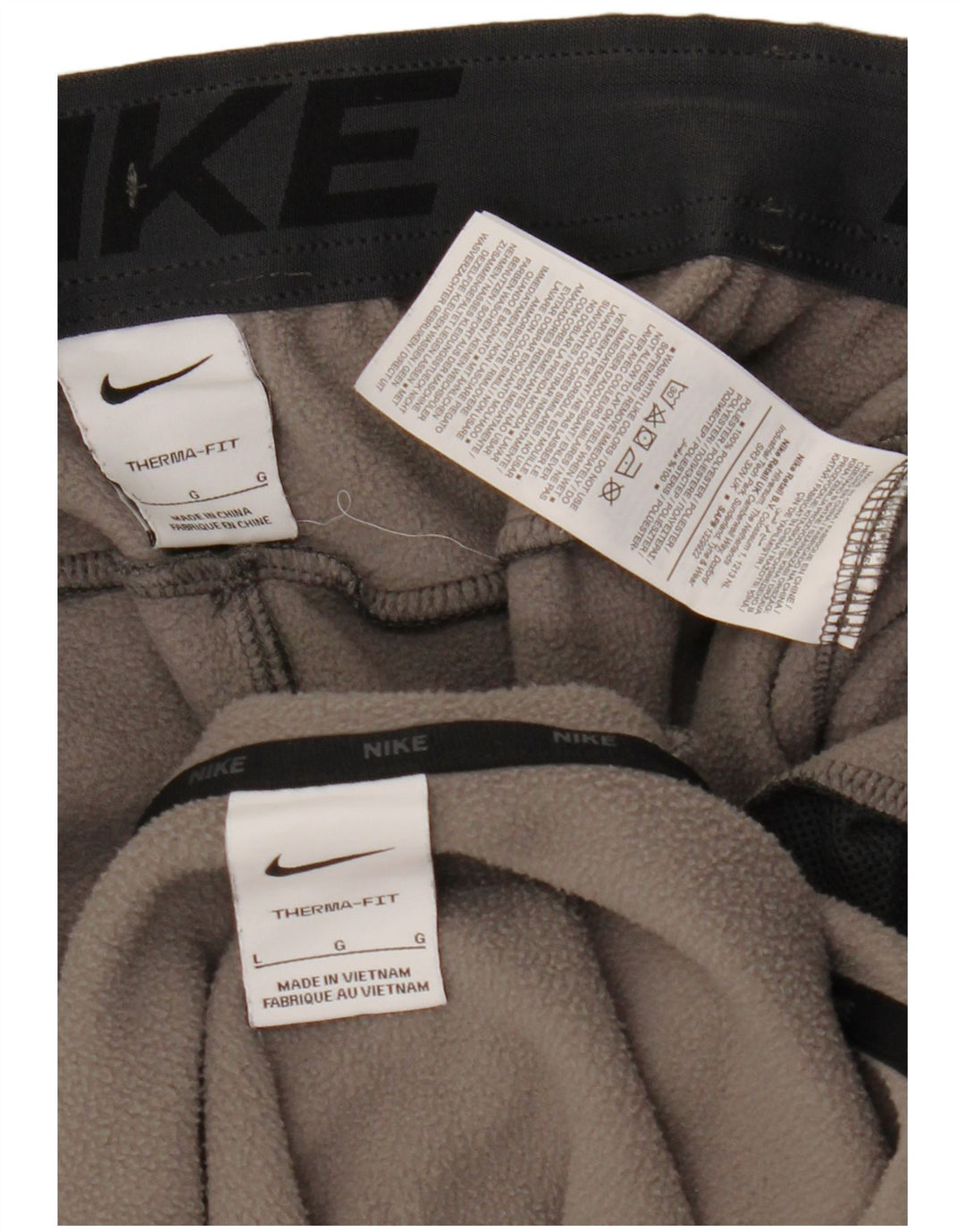 Trening complet cu glugă Nike Therma-Fit pentru bărbați din poliester mare, gri cu pături