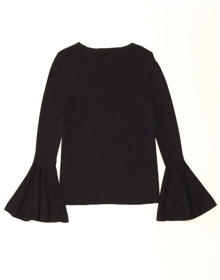 WAREHOUSE Womens Long Sleeve Blouse Top UK 12 Medium Black Viscose Vintage Warehouse and Second-Hand Warehouse from Messina Hembry 