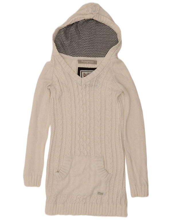 Rochie cu pulover cu mânecă lungă pentru femei Superdry UK 18 XL, alb acrilic