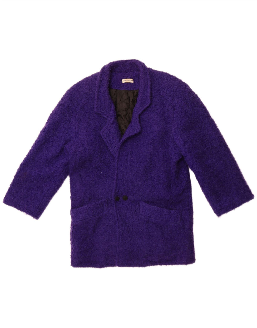 Palton de damă vintage cu piept dublu UK 12 violet mediu