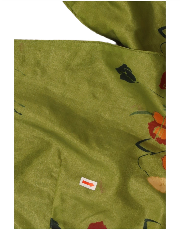 Bluză cămașă cu mânecă scurtă pentru femei VINTAGE UK 16 mare, verde, florală