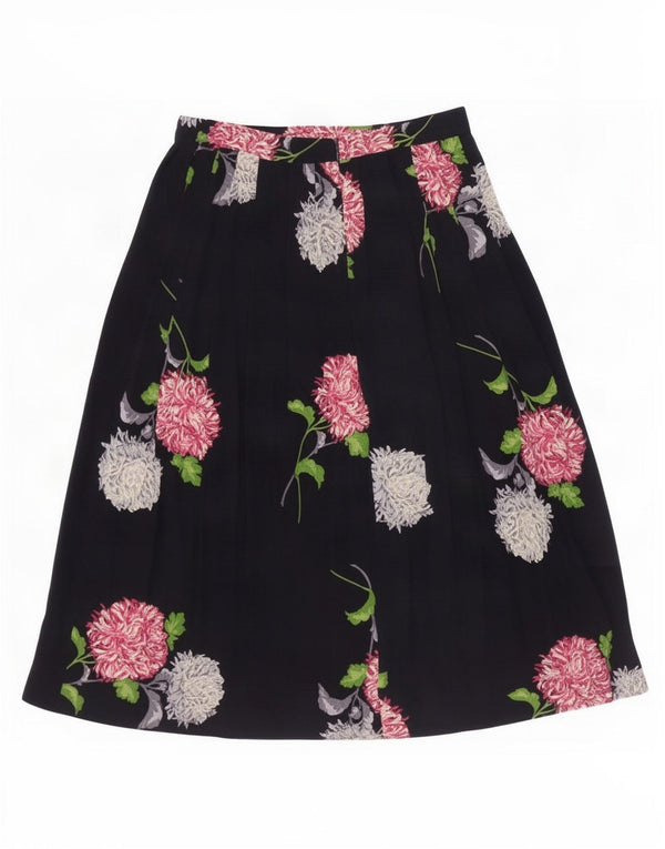 Fustă A-Line Vintage pentru Femei Medium W28 Bleumarin Floral