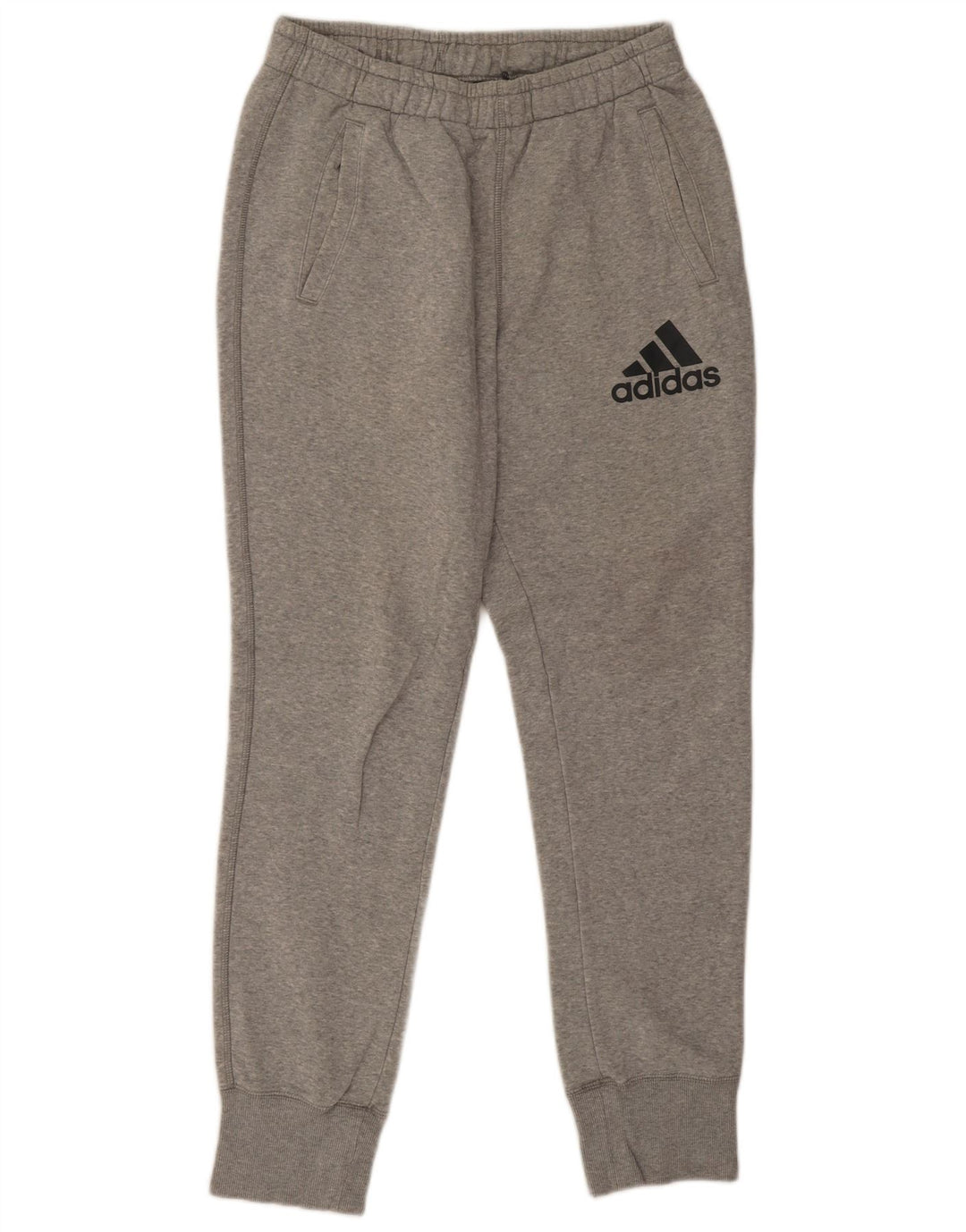 Pantaloni de trening pentru bărbați Adidas Pantaloni de jogging, bumbac cu pete gri mediu