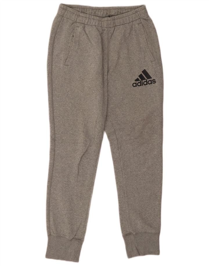 Pantaloni de trening pentru bărbați Adidas Pantaloni de jogging, bumbac cu pete gri mediu
