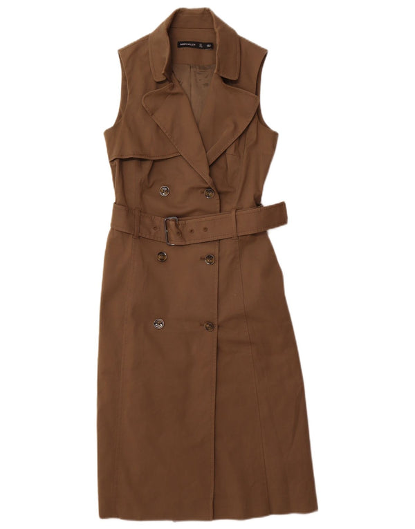 Rochie cămașă fără mâneci pentru femei Karen Millen UK 8 Mic Kaki