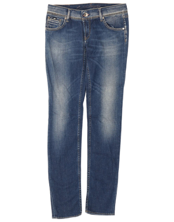 Gas Womens Low Waist Skinny Jeans W28 L33 Blue Cotton