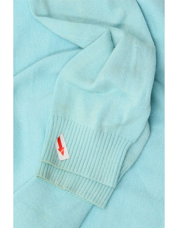 Pulover cardigan pentru femei Zara UK 12, bumbac albastru mediu