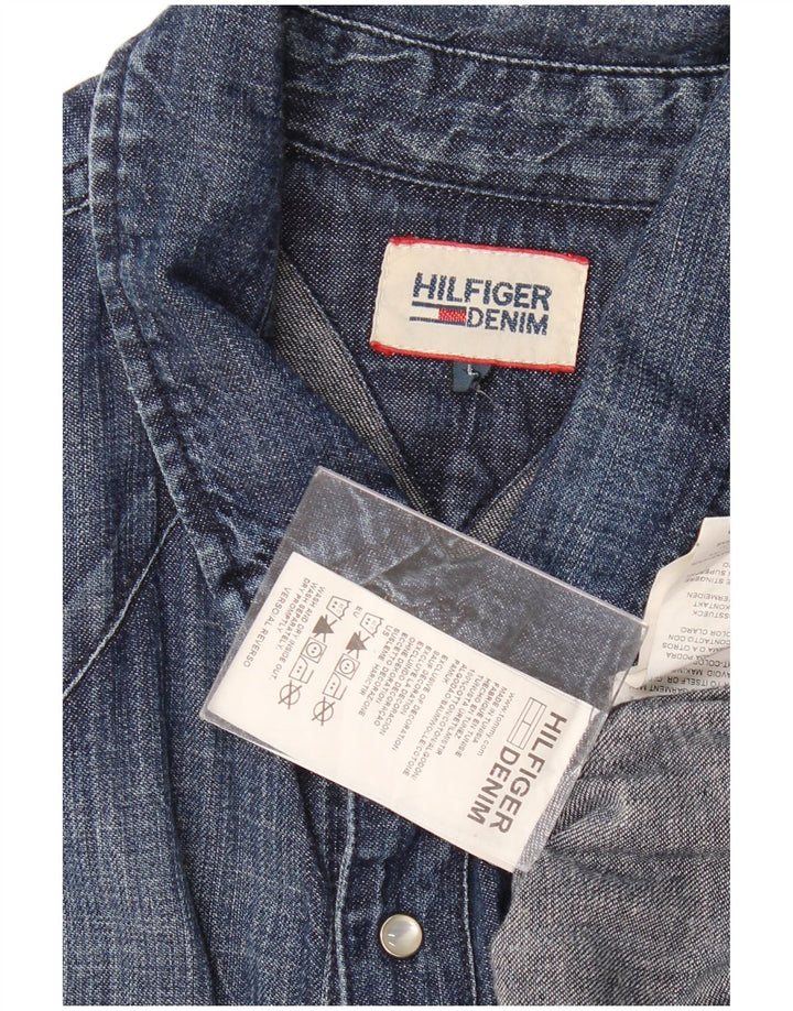 TOMMY HILFIGER Cămașă de blugi pentru bărbați din bumbac mare, albastru bleumarin