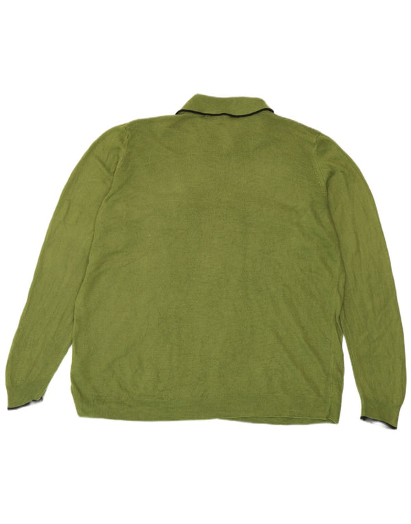 Marks & Spencer Pulover cu gât polo pentru femei UK 20 2XL Acrilic verde