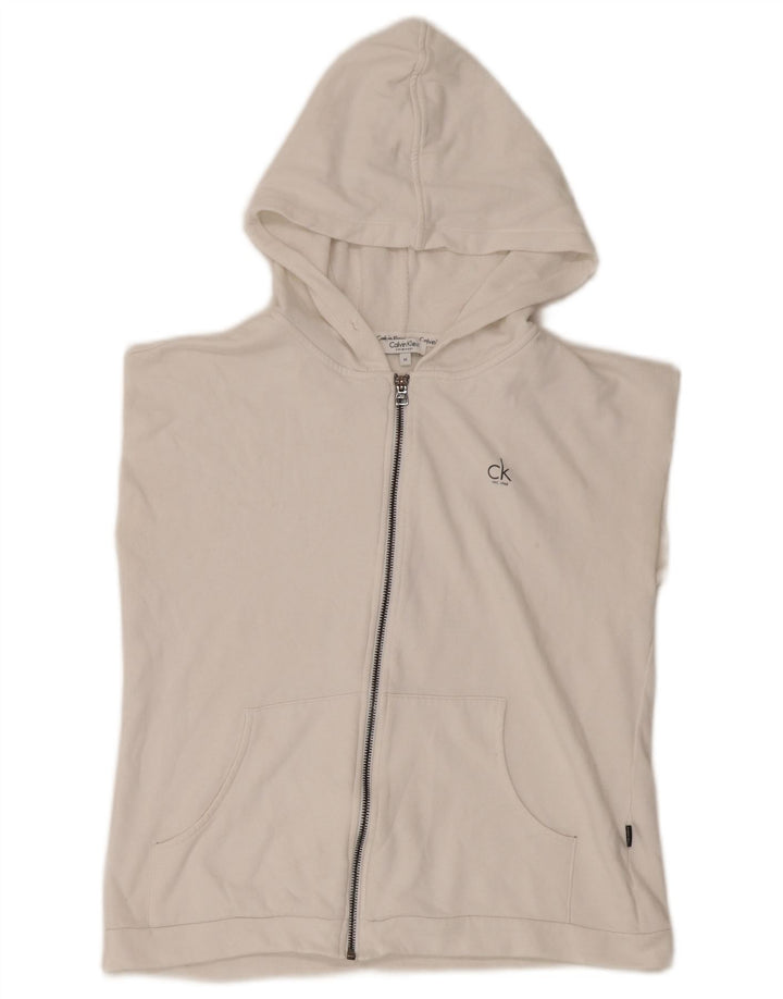 Pulover Calvin Klein pentru damă, cu fermoar și grafic, alb mediu, UK 12