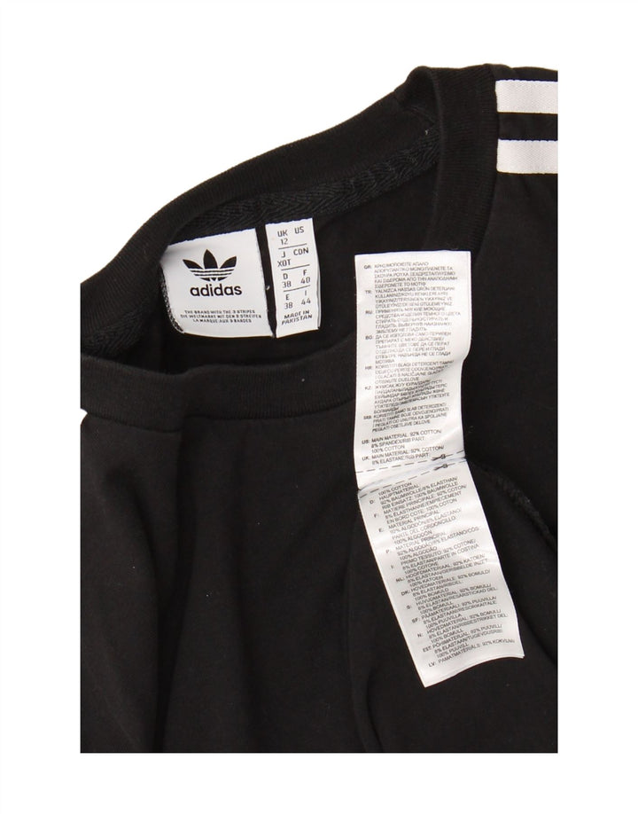 Top pentru femei ADIDAS cu mânecă lungă UK 12 mediu negru bumbac