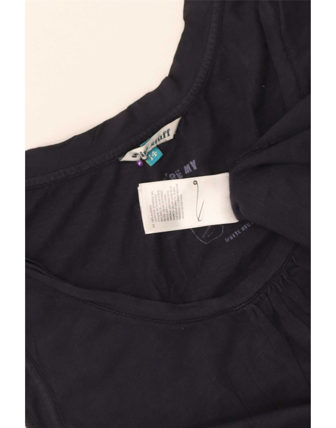 White Stuff Vestă Top pentru femei UK 14 Medium Bleumarin Bumbac