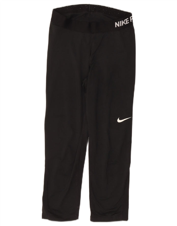 Nike Womens Graphic Tracksuit Trousers UK 12 Medium Black Polyester