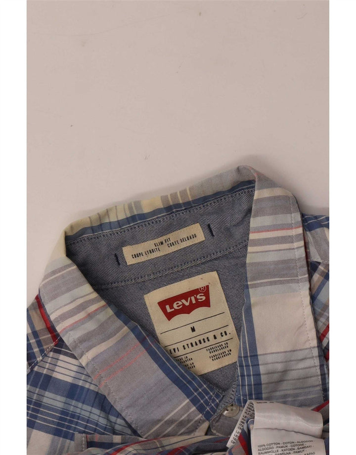 Cămașă pentru bărbați Levi's Slim Fit, bumbac cu carouri albastru mediu