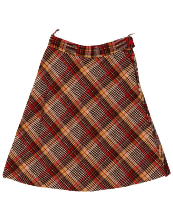 Fusta A-Line pentru Damă Vintage W30 Maro Mediu Check