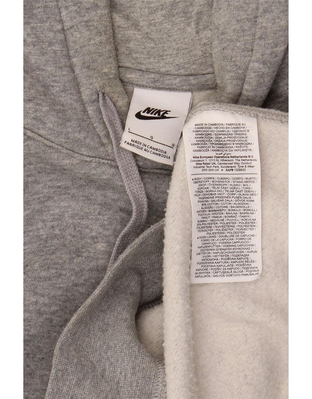 Pulover NIKE pentru bărbați, mare, gri, bumbac