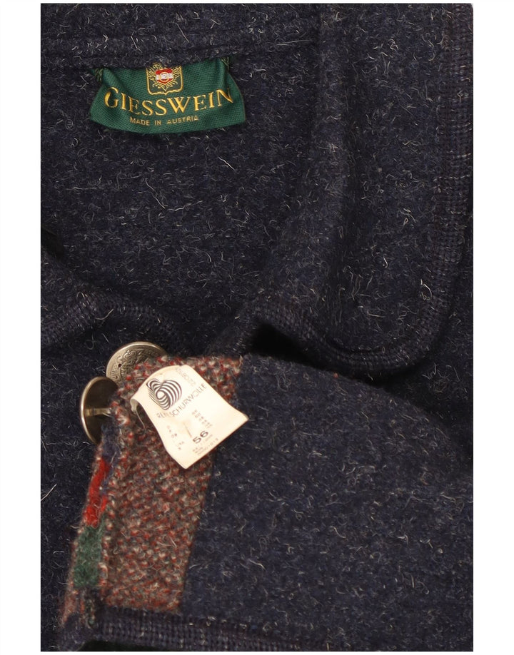 Giesswein Jachetă pentru bărbați cu 5 nasturi EU 56 3XL Lână Fair Isle Albastru bleumarin